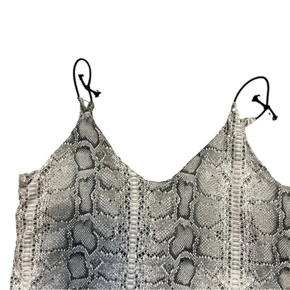 Snake Print Bodysuit Small V Neck Spaghetti Strap - Picture 3 of 5